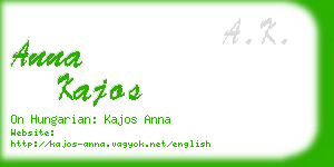 anna kajos business card